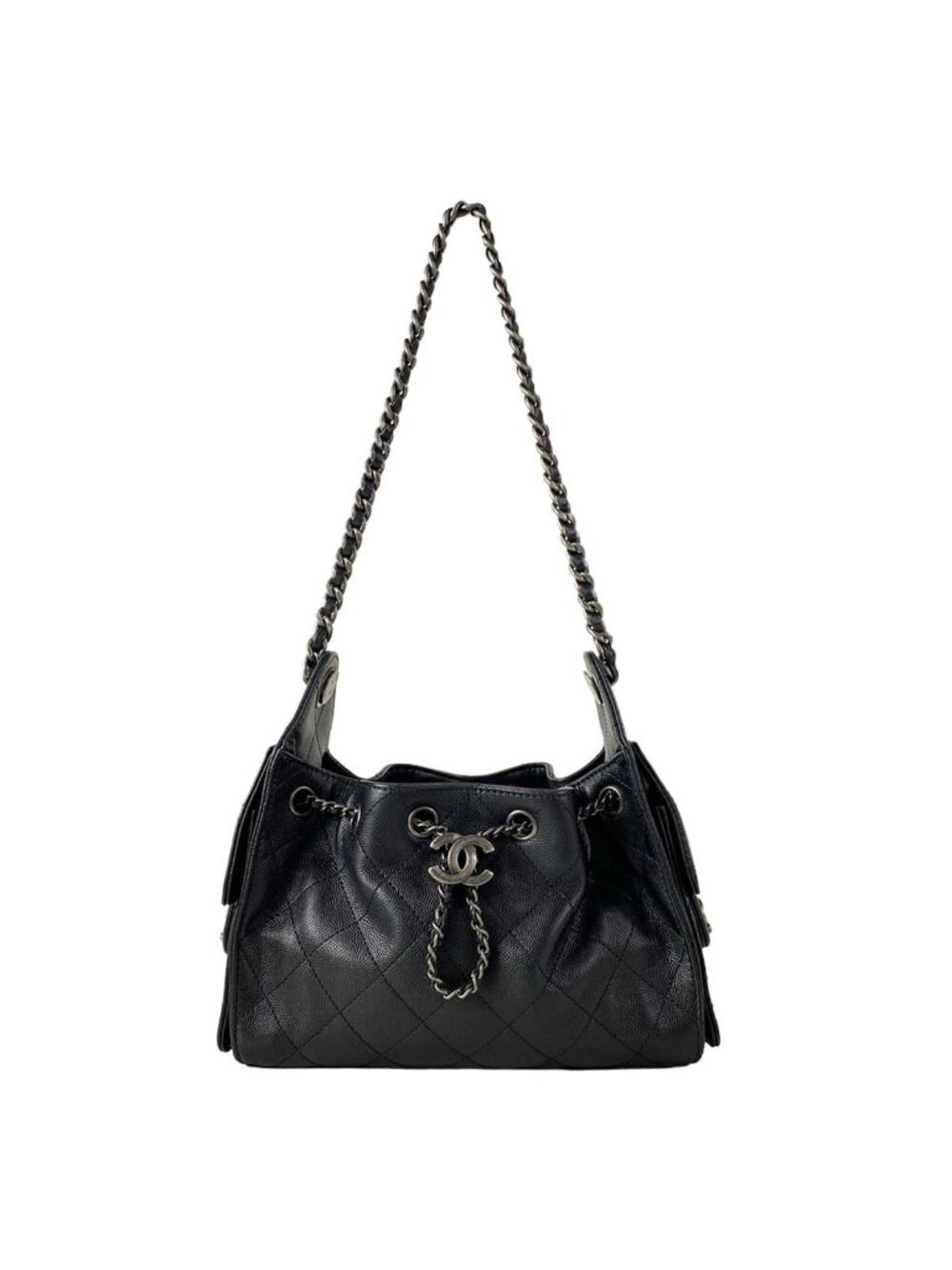 Chanel Shoulder Bag 25 Mini Black Vintage Silver Chain